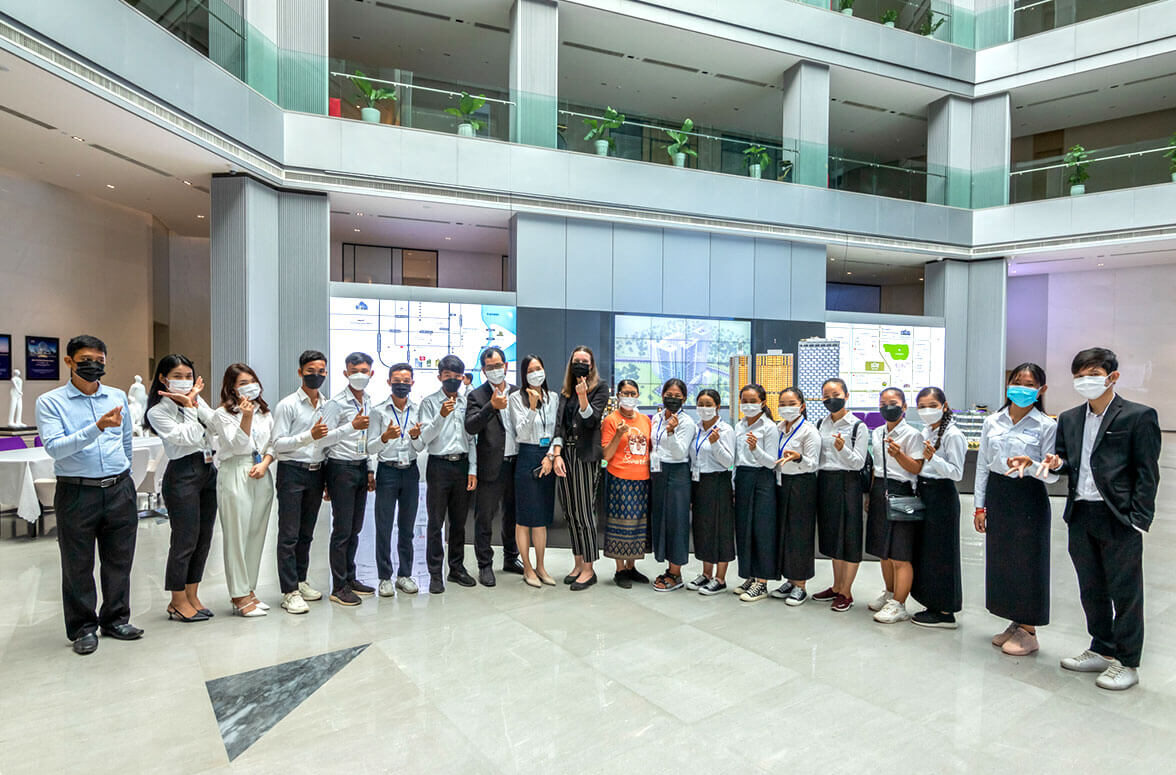 High School Students Supported by Caring for Cambodia Visit Prince Headquarters